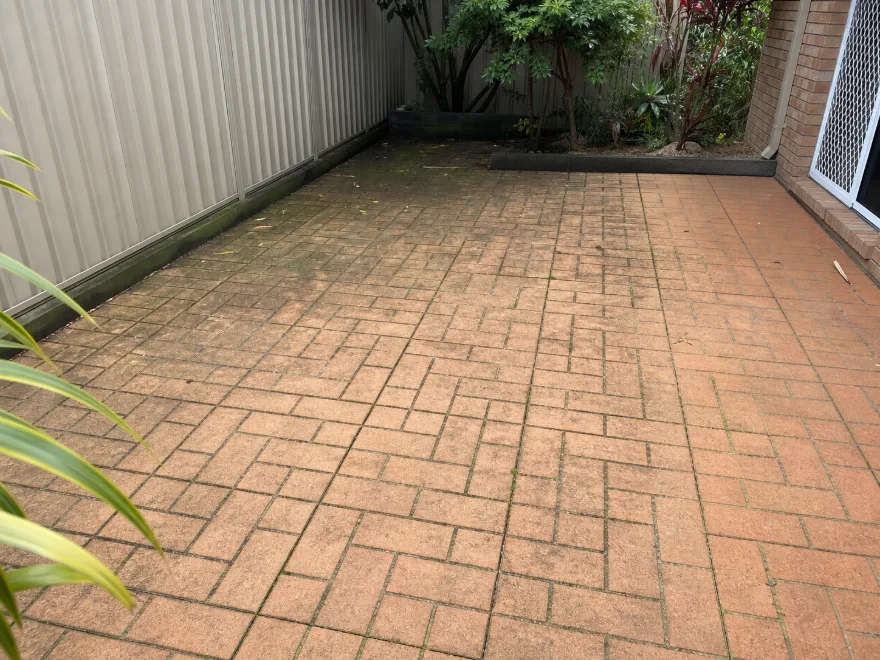 Dirty hard surface before high-pressure cleaning in Brisbane