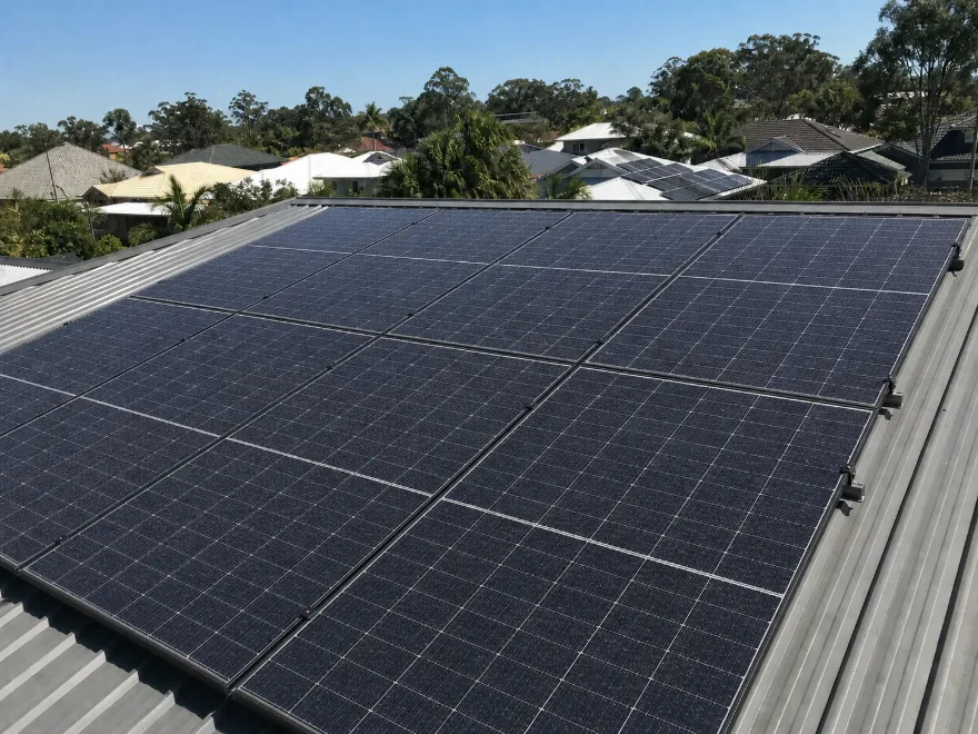 Solar panels after cleaning, clear and free of film